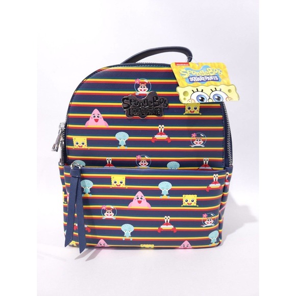 Nickelodeon Handbags - SpongeBob SquarePants Nickelodeon Chibi Striped Mini Backpack Loungefly Style